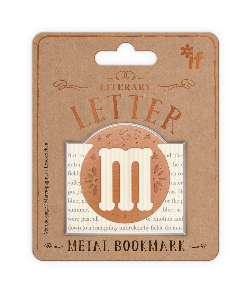Literary Letters Metal Bookmark - Letter M