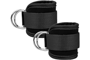 EastyGold Ankle Straps Ankle Resistance Bands Wrist Cuffs Padded Straps Adjustable Fitness Glute Kickback D-Ring for Cable Machine Gym Foot Leg Training Brace Support 1 Pair