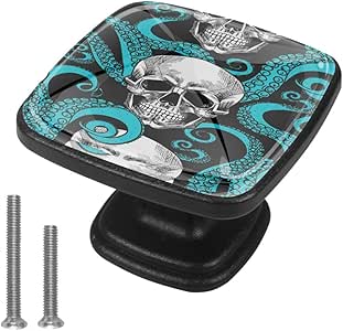 Paquete de 4 perillas de tocador, tiradores de cajón cuadrados con