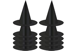 Elcoho 10 Pack Halloween Costume Witch Hat Accessory for Holiday Halloween Party, Black