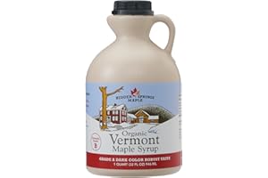 Hidden Springs Maple Organic Vermont Maple Syrup, Grade A Dark Robust (Formerly Grade B), 32 Ounce, 1 Quart, Family Farms, BPA-free Jug