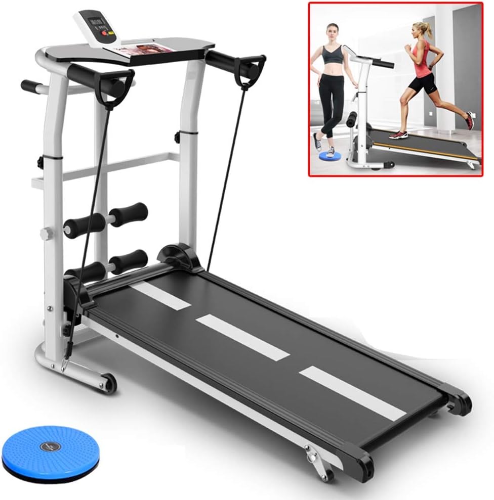 Treadmills Exercise & Fitness Indoor Machinery Mini Silent Walking Machine Folding Multi-Function Sports Weight Loss, Bearing 150KG (Color : Black, Size : 1005090cm)