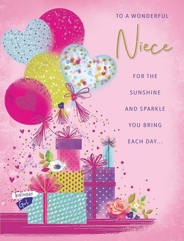 Piccadilly Greetings Modern Birthday Card Niece - 8 x 6 inches