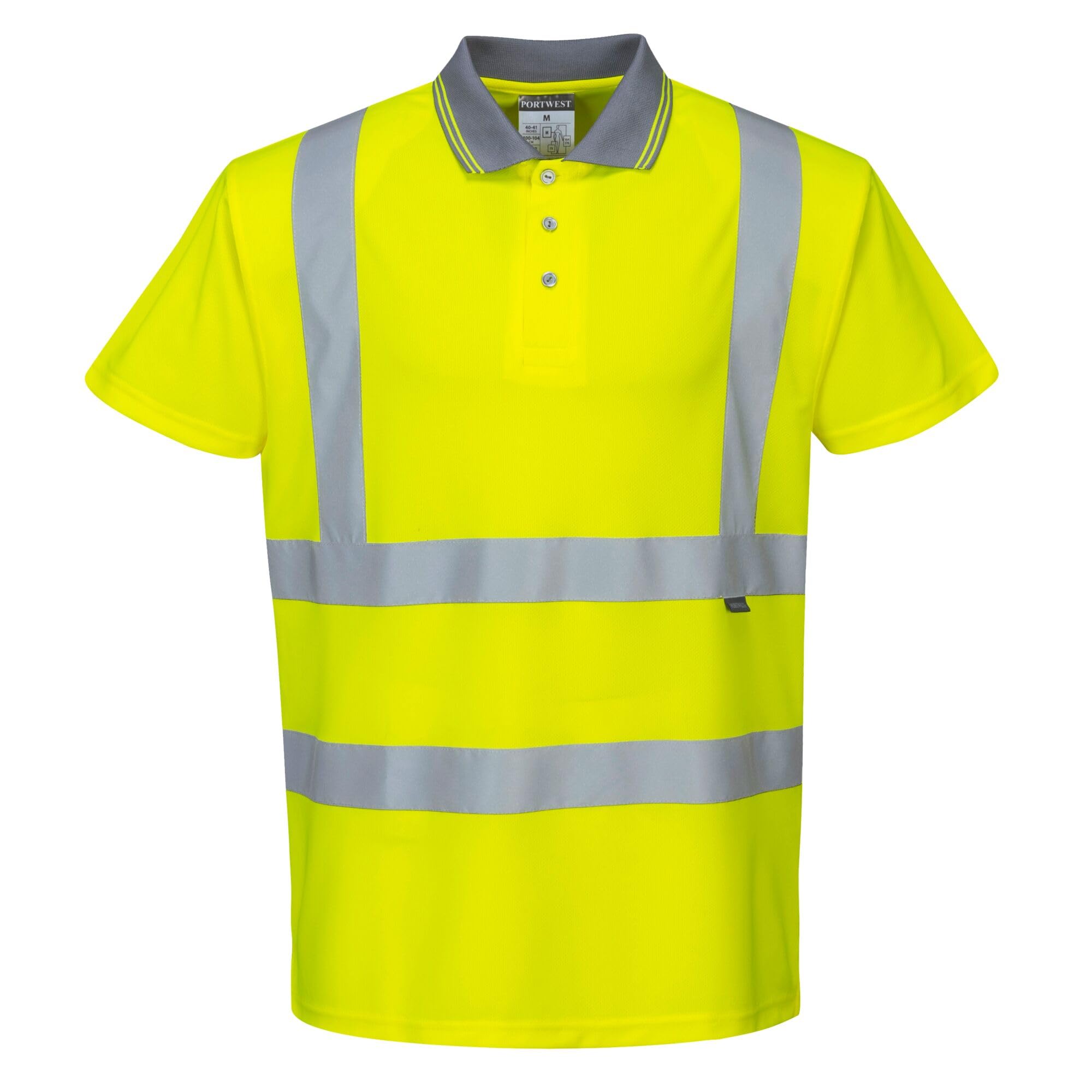 Portwest S477 Breathable Reflective Hi-Vis Polo Shirt S/S Yellow, 5X-Large