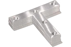 Stainless Steel Mending Bracket Plate ULIFESTAR T Type Mending Plate,Flat Repair Plate for Wood,Metal Straight Fixing Joining Shelf Support for Shelves,Furniture and Cabinet 10 Pack(3.15x3.15'')