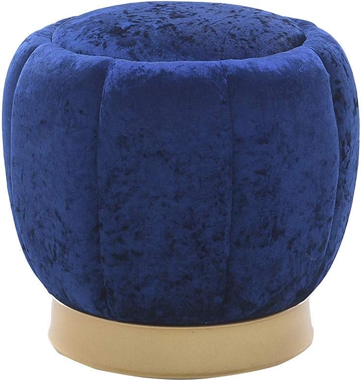 YZjk Ottoman with Gold Metal Base for Living Room Bedroom | Cube Foot Rest Stool/Seat | Pouffe Ottomans Pouf Footrest for Kids and Adults | Velvet Tufted | Max. 150kg
