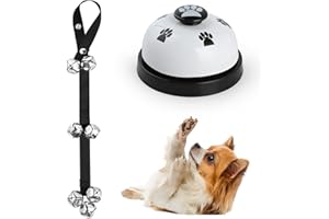 KIKISML Dog Doorbells (2 Pack), Puppy Door Bell Pet Training Bell for Ring Go Outside Potty Communication Toilet Train Door Knob Adjustable Strap 7 Extra Large Loud Bells Cat Interactive Toys, Black