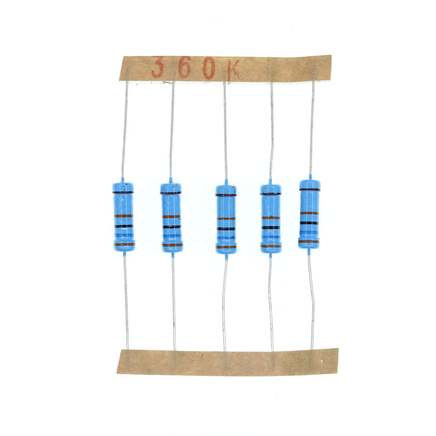 HUABAN 50PCS 2 Watts 2W 360K Ohm 1% Metal Film Resistor