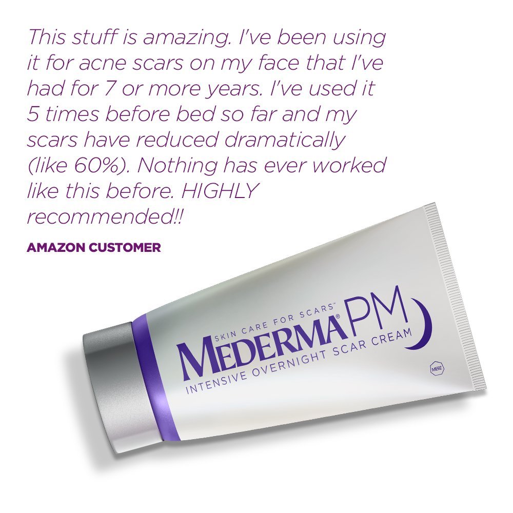 Mederma PM Intensive Overnight Scar Cream - Works with Skin's Nighttime Regenerative Activity - Once-Nightly Application is Clinically Shown to Make Scars Smaller & Less Visible - 1 Ounce: Health & Personal Care