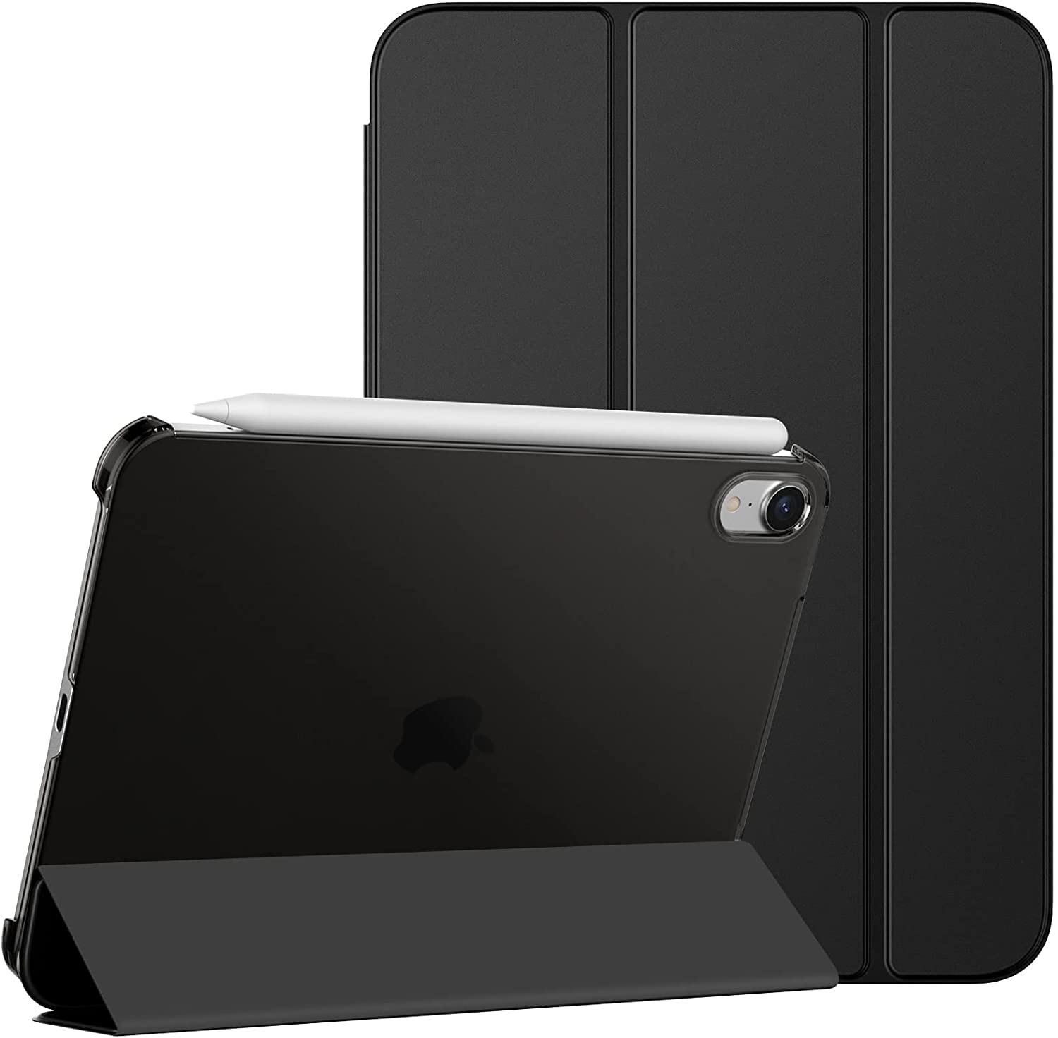 Case for iPad Mini 6 2021 (6th Generation, 8.3-inch), Smart Folio Slim Stand TPU Back Protective Case Cover for iPad Mini 6 2021, Auto Sleep/Wake, Full Body Protection (Black)