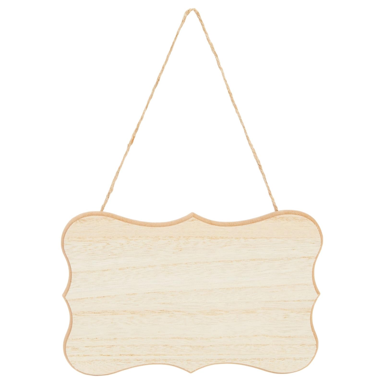 Juvale Wooden Plaques for Crafts - 9x6 Inch Unfinished MDF Blanks with Jute Rope, 1/4 Inch Thick, 6 Pack - Blank Wood Hanging Plaques for DIY Painting & Home Decor - Wooden Craft Hanging Sign
