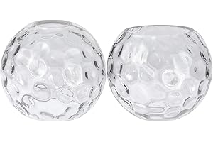 Rivqahra 2 Pack Clear Hammered Glass Globe Shade Replacement Globe & Cover for Lighting Fixture, 5.9" Diameter, Vanity Globe Lamp Shade for Wall Sconces Chandelier Pendant Light, 1-5/8 inch Fitter