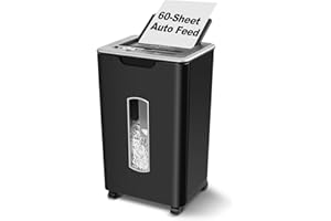 Wingwise Paper Shredder for Home Office, 60 Sheets Auto Feed, 55dB Super Quiet, P-4 Cross Cut, 2.4m/min High-Speed Shredding,