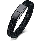 shajwo Cremation Jewelry Urn Bracelet for Ashes for Women Men Keepsake Memorial Cuff Bangle Braided Leather Wristband Bracelet