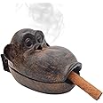 YIMIFLA Cigar Ashtrays, Big Monkey Cigar Ashtrays for Outdoor Patio Indoor Home Decor Garden Cast Iron, Best Gift for Smokers Men and Women