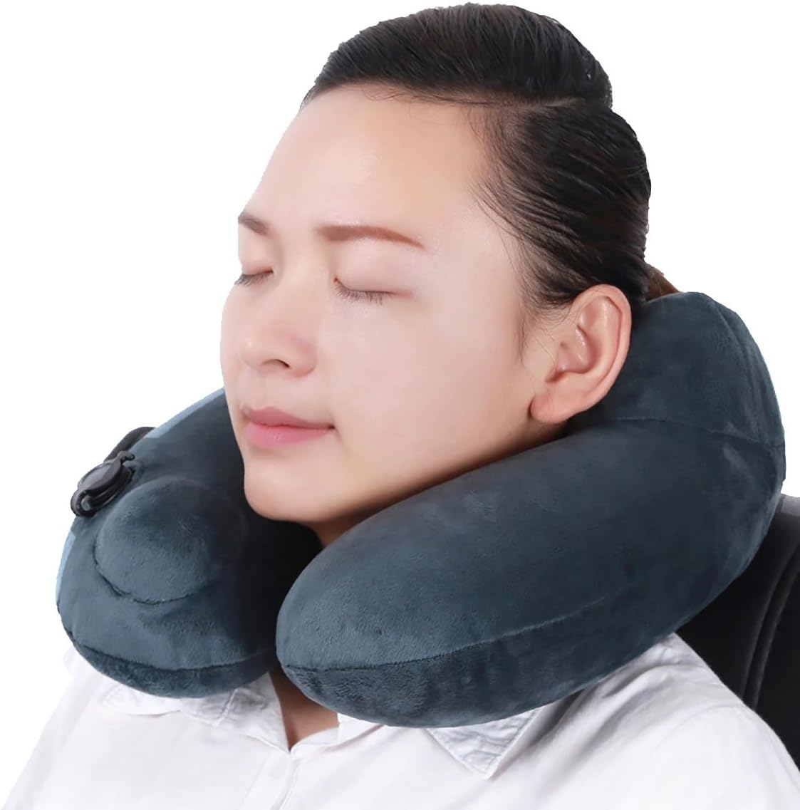 Neck Pillow Type U 3D Health Travel Inflatable Lightweight Soft Removable Waist Pillow/Pillow/Neck Pillow for Sleeping on Airplane/Car/Train Gary