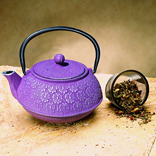 Old Dutch Cast Iron "Cherry Blossom" Teapot, 22 oz, Plum Pricepulse