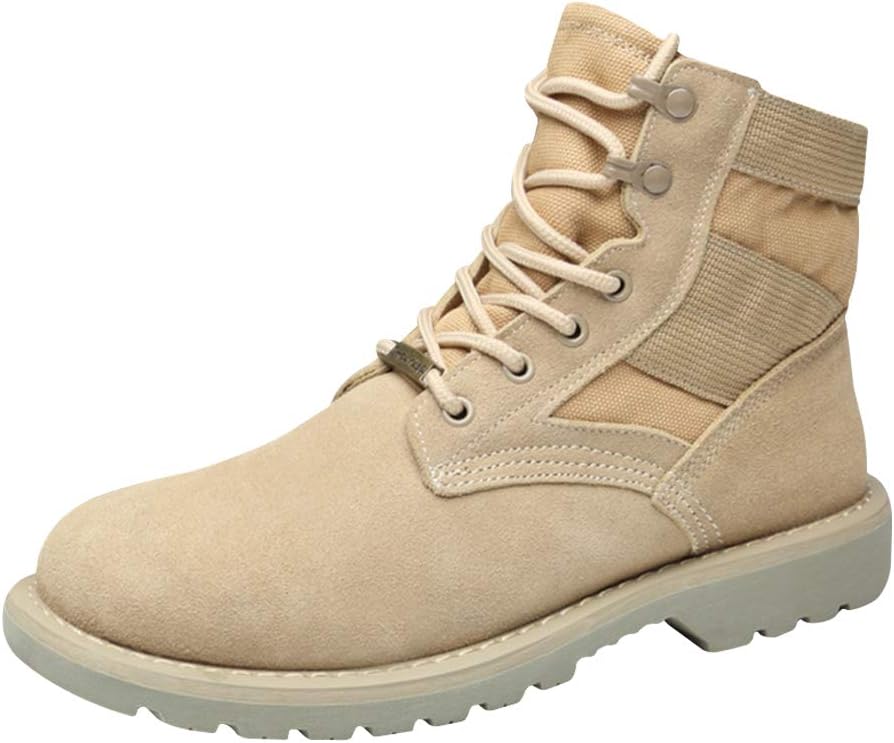 Padgene Men's Work Boots Water Resistant Suede Leather & Canvas Military Tactical Boots