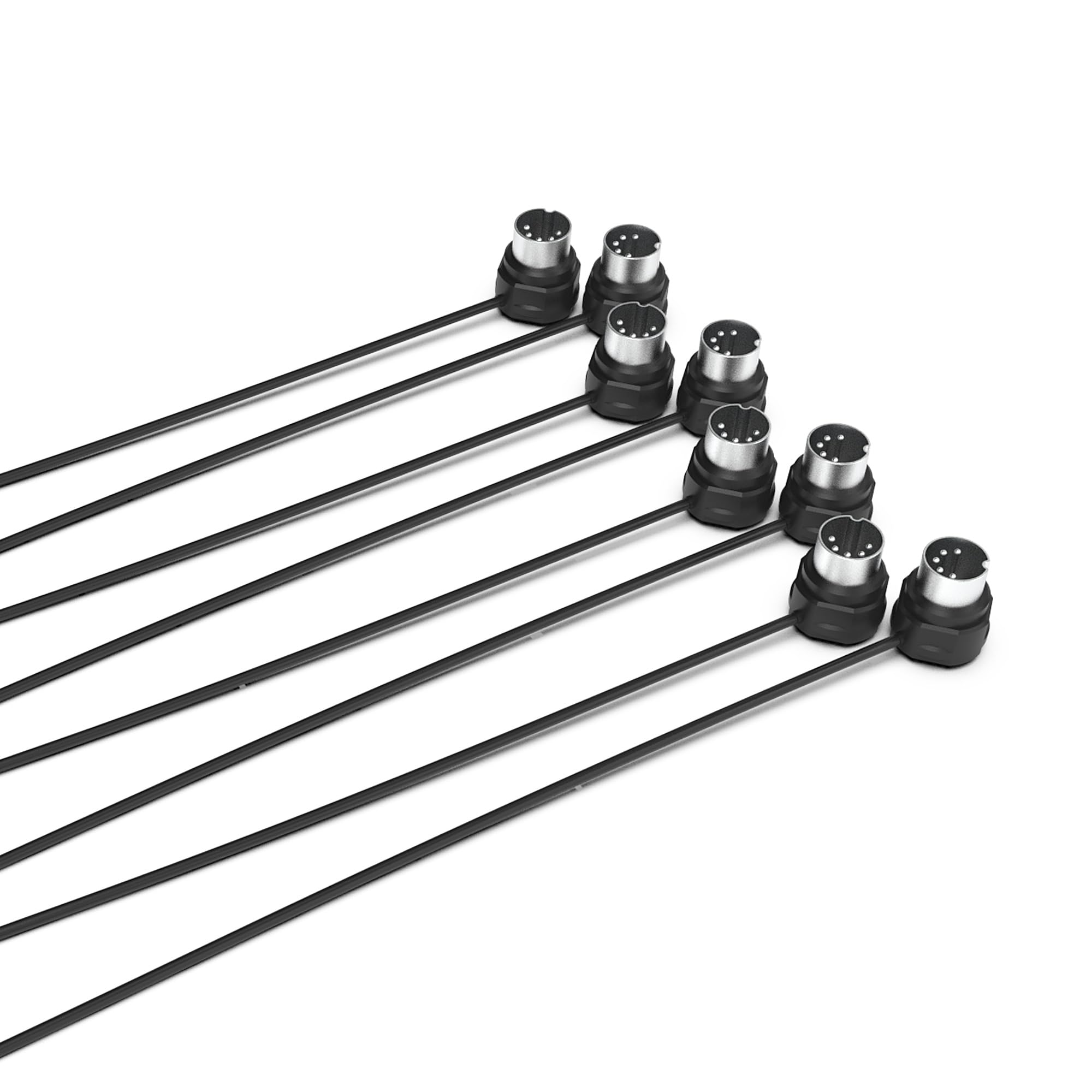 CME MIDI Cable 4-Pack - 2FT / 60cm, 5-pin DIN, Low-profile - Mirrored 45-Degree Angled Ultra-Thin Plugs for Compact Spaces - Ideal for MIDI Interface, Pedalboard, Keyboard