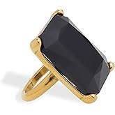 Frigotine Gold Exaggerated Emerald CZ Crystal Rings for Women, Statement Costume Jewelry Gift