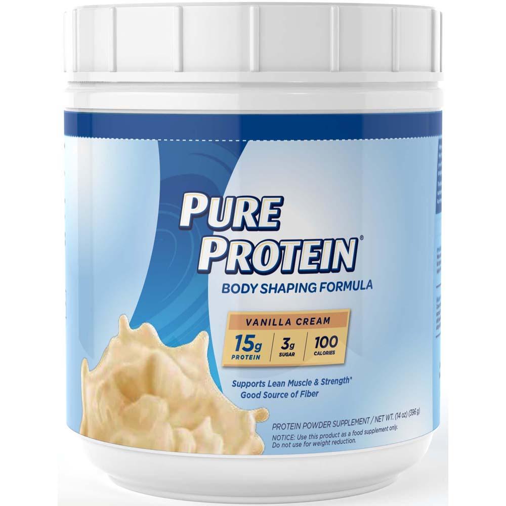 Pure Protein Natural Whey Protein, Vanilla Cream Shake, 14