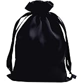 Gbateri 35pcs Black Satin Bags with Drawstring, 6x9 Inches Drawstring Gift Bags, Party Favor Bags Drawstring Pouch for Baby Shower, Bridal Shower, Christmas, Party Supplies, Candy, Jewelry Bags