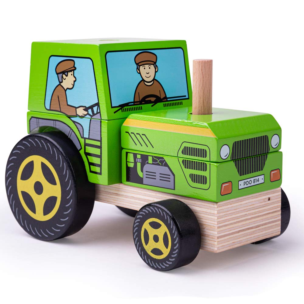 Bigjigs Toys Wooden Stacking Tractor Toy