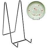 Bilillo 10 Inch Large Plate Stand for Display - Metal Plate Holder + Picture Frame Stand + Small Easels for Decorative Plates, Platters, Books, Photos, and Art (2 Pack)