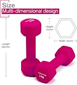 Pure Health Neoprene Dumbbell Pair 1kg Pink 2kg 3kg 4kg 5kg 8kg 10kg view 6