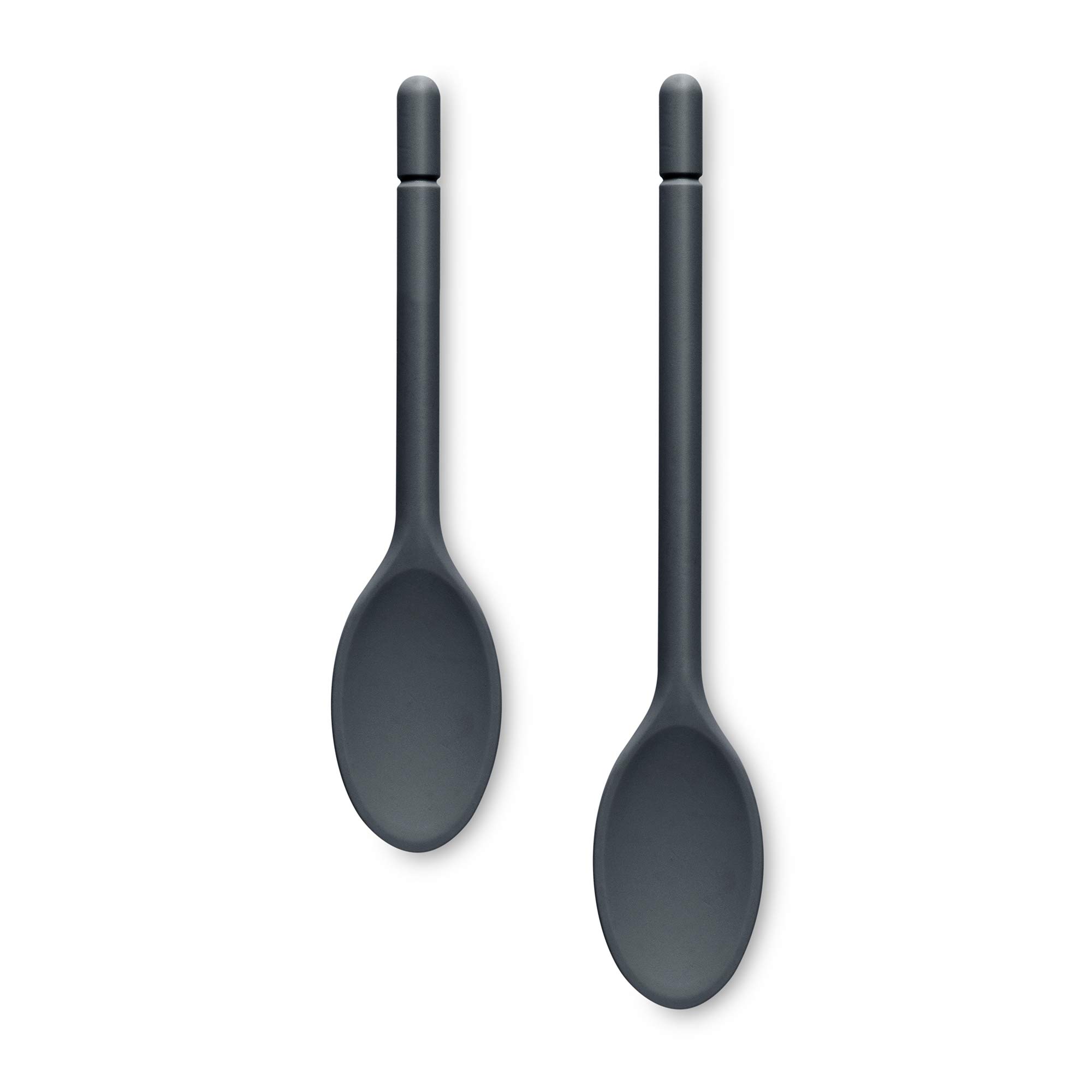 Zeal JSET21T Non-Stick Silicone Traditional Cooks Spoon 2-Piece Set (25cm/30cm) -Dark Grey