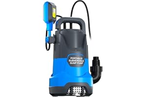 PANRANO Submersible Water Automatic Sump Pump 1HP Clean/Dirty Water Removal Pump 4500PGH With Float Switch Electric Portable Transfer Water Pump for Swimming Pool Garden Pond Basement Draining