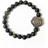 FUDIDU Bracelet Obsidian,5/16 inch Beaded Stretchy Crystal Elastic Bracelets, approximately 6-1/4 Inch Adjustable Unisex Protection Healing,Bitherday Gifts for BestFriend