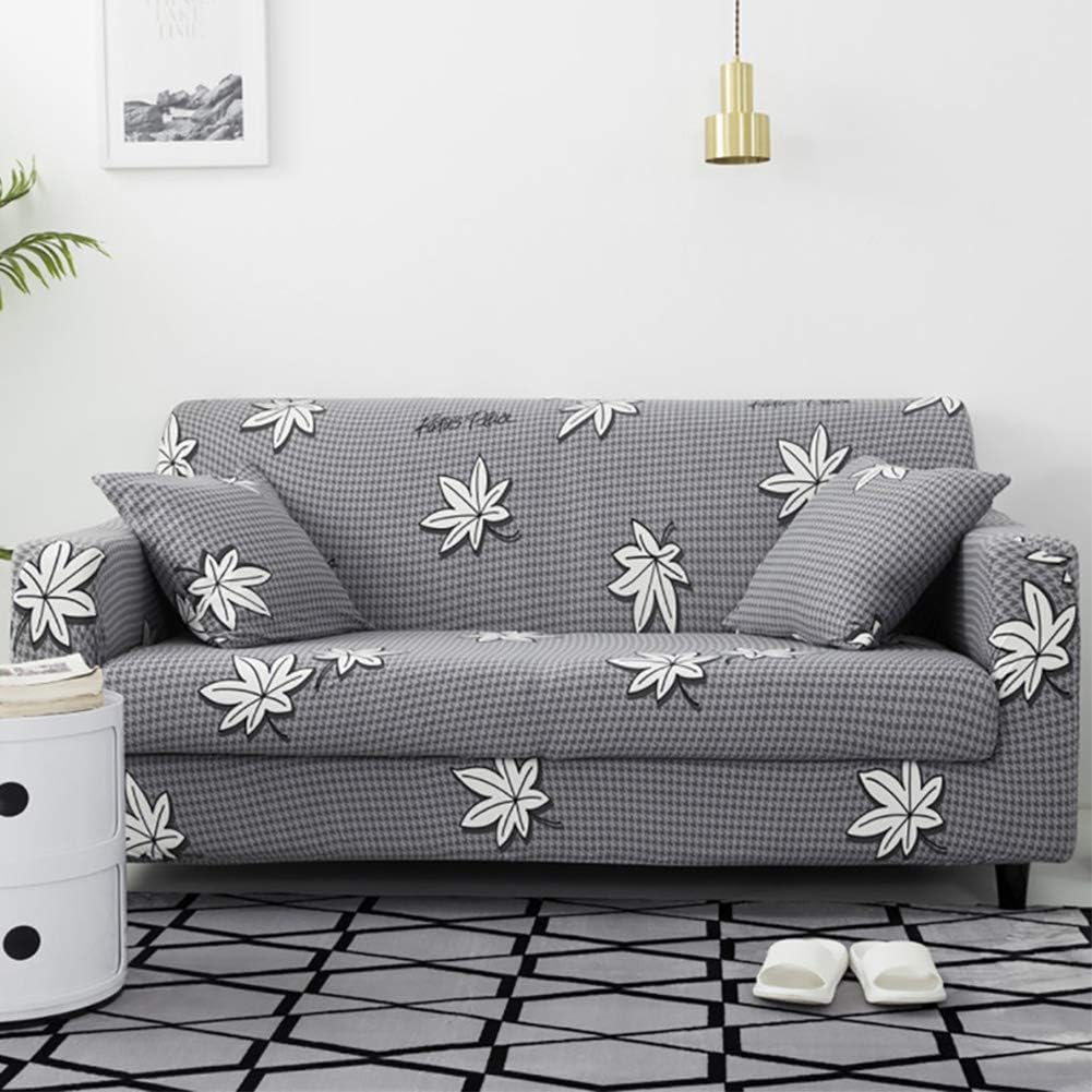 UMINEUX Printed Sofa Cover High Stretch Sofa Slipcovers Couch All Cover Furniture Protector with Two Pillow Covers (Sofa-3 Seater, Grey Space)