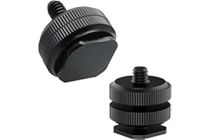 2pc Portable Camera hot Shoe Holder to 1/4"-20 Tripod Screw Adapter,Flash Shoe Mount for DSLR Camera Rig