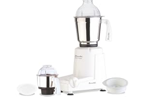 Preethi Eco Twin 2-Jar Mixer Grinder, Medium, White