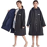 Hiturbo Kids Waterproof Swim Parka: Windproof Swimming Coat - Thin Fleece Lining - Oversized Swimmer Jacket
