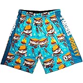 Flow Society S'Mores Society Attack Boys Shorts - Kids Athletic - Basketball - Baseball - Hockey - Football - Lacrosse - Blue