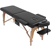 civama Massage Table Massage Bed Portable, 29 LBs Light Weight 2 Section Foldable Tattoo Bed Facial Care Spa Lash Bed Height 