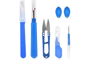 7pcs Seam Ripper Set, Stitch Remover Tool Thread Cutter with Protective Caps for Sewing Knitting Embroidery Quilting Cross St