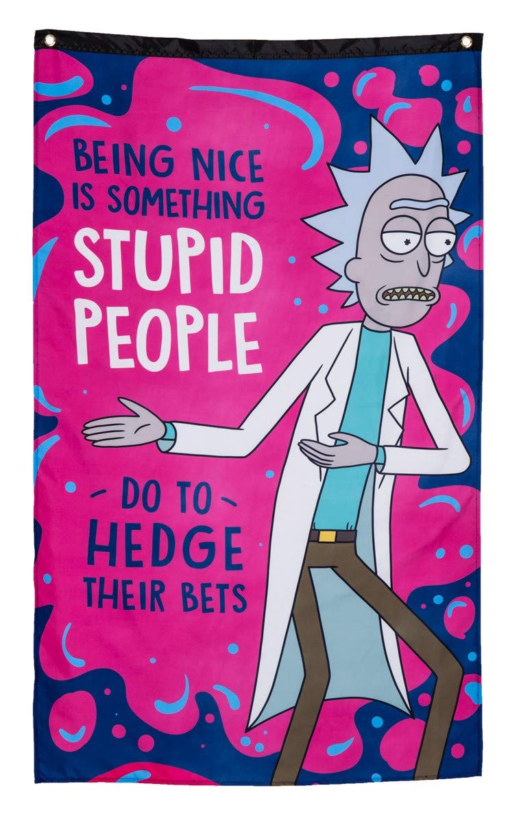 Calhoun Rick and Morty Indoor Wall Banner (30" by 50") (Being Nice)