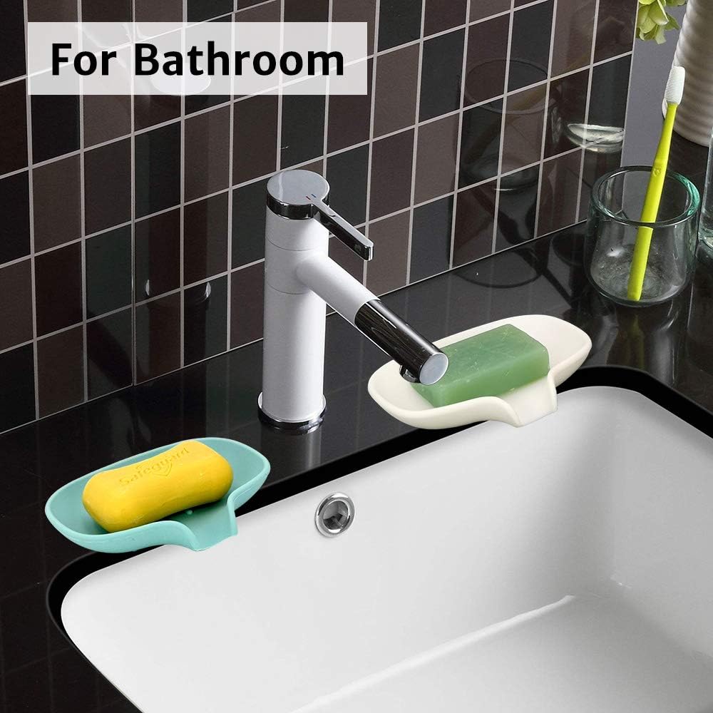 AIMAIAIMAI 3 Pack Silicone Soap Dish with Drain, Bar Soap Holder for Shower/Bathroom, Self Draining Waterfall Soap Tray/Saver for Kitchen, Keep Soap Dry, Easy to Clean: Home & Kitchen