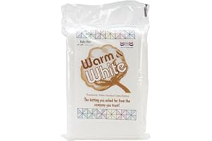 The Warm Company — Warm & White Cotton Batting — Crib Size 45" x 60" Pre-Cut, Premium Needle-Punched Quilt Batting for Crafts & Quilting