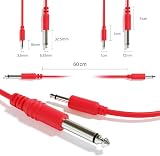 ExcelValley Mono Patch Cable 3.5mm to 6.35mm Red 180cm Eurorack view 2