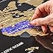 Divalis Scratch off World Map Poster with Flags and US States - Black and Gold - Large, Laminated, Detailed Scratchable Travel World Map - Scratcher, Pins, Thumb Tacks Included - Best Gift by