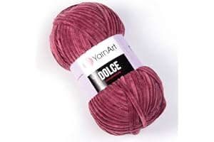 Yarn Art Dolce Yarn 100% MicroPolyester Velvet Blanket Amigurumi Super Bulky :6 Baby Chenille Yarn (1 Skein, 751)