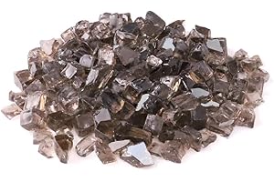 KIBOW 10-Pound Pack 1/2 Inch Reflective Crushed Fire Glass for Gas Fire Pit/Fire Table-Bronze