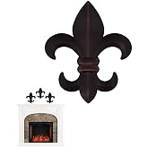 Fleur De Lis Wall Decor - Black Fleur De Lis Wall Decor Living Room Decor Aesthetic - Fleur De Lis Metal Flowers Wall Decor for Vintage Room Decor Office Decor Bathroom Decor French Kitchen Wall Decor