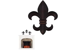 GUFFMAN Fleur De Lis Wall Decor - Black Fleur De Lis Wall Decor Living Room Decor Aesthetic - Fleur De Lis Metal Flowers Wall Decor for Vintage Room Decor Office Decor Bathroom Decor French Kitchen Wall Decor