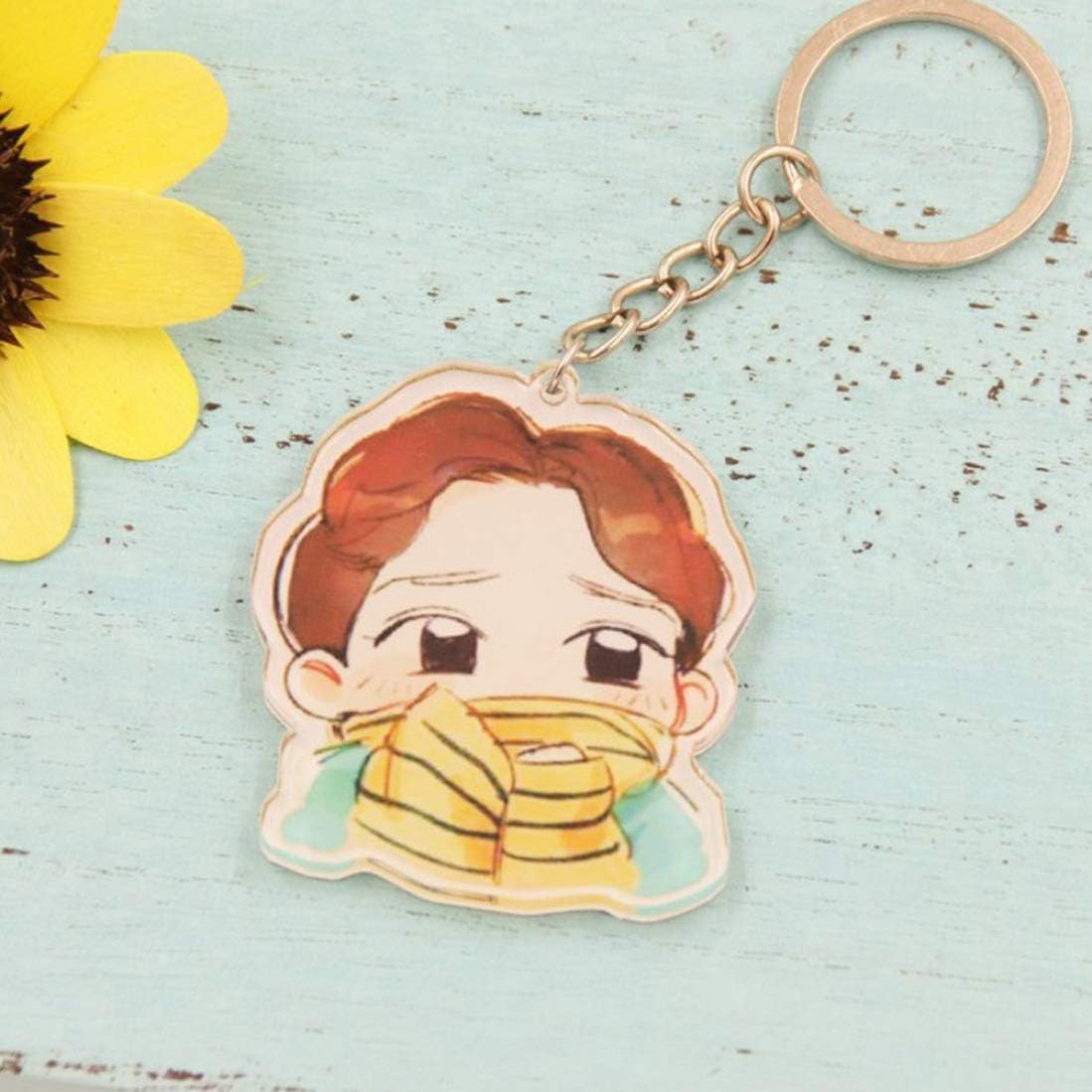 Madge luxuriant Kpop EXO Same Heel Cute Pendant Keychain Caricature Acrylic Pendant Keychain Bag Pendant Hot Gift Chanyeol(None Admiralty University 5)