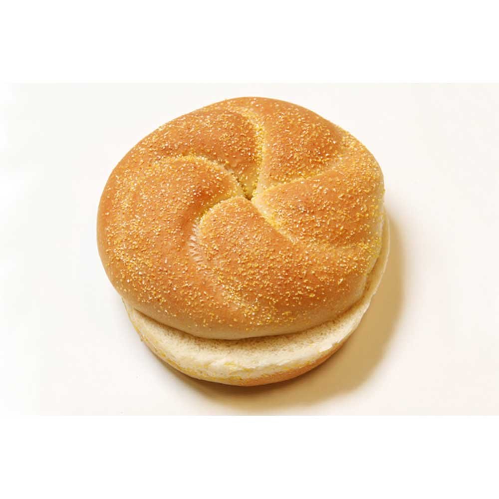 Rotellas Kaiser Corn Meal Dusted Hamburger Bun, 4 inch